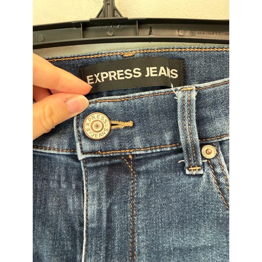 Express Barely Boot Mid Rise Jeans Medium Wash Blue Denim Women Size 8R